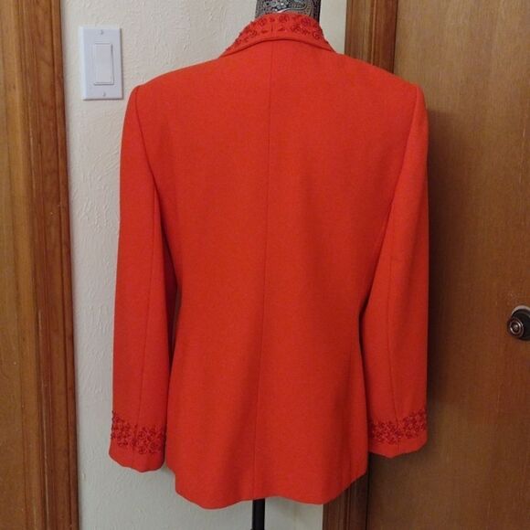 Stella Louise beaded red one button jacket size 12 vintage - Picture 6 of 12